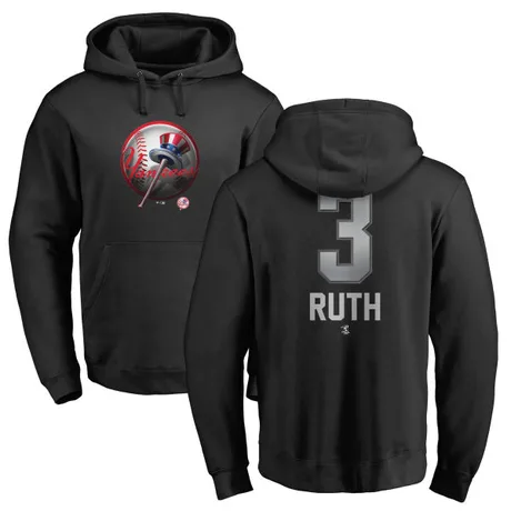 Men's Babe Ruth Black Midnight Mascot Pullover Hoodie