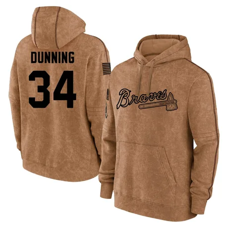 Men's Dane Dunning Brown 2023 Salute to Service Club Pullover Hoodie