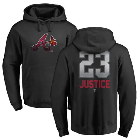 Men's David Justice Black Midnight Mascot Pullover Hoodie