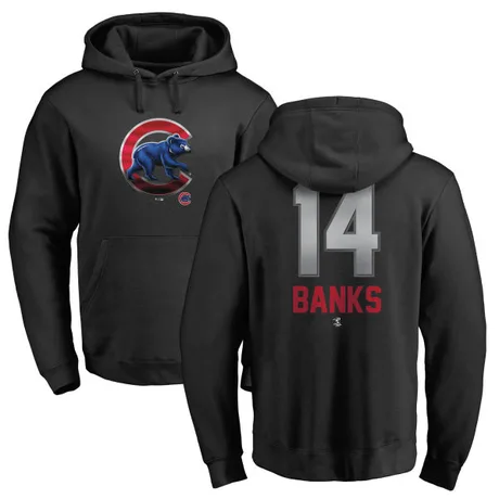 Men's Ernie Banks Black Midnight Mascot Pullover Hoodie