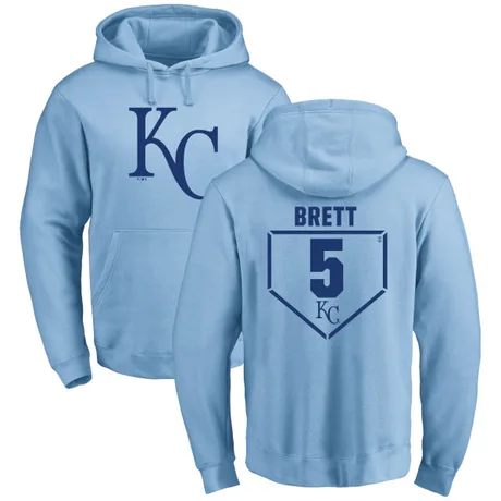 Men's George Brett Light Blue RBI Pullover Hoodie