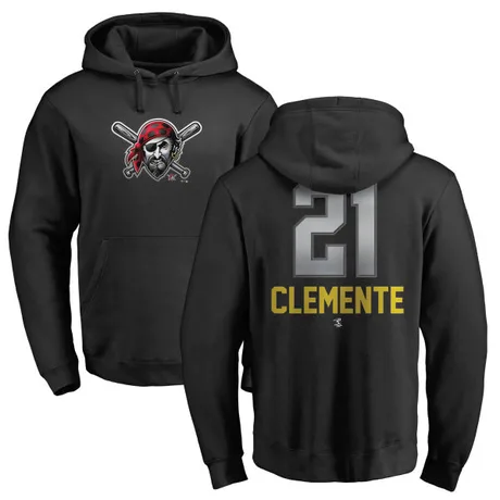 Men's Roberto Clemente Black Midnight Mascot Pullover Hoodie