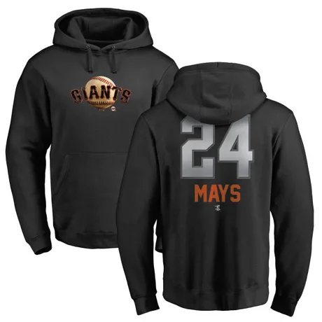 Men's Willie Mays Black Midnight Mascot Pullover Hoodie