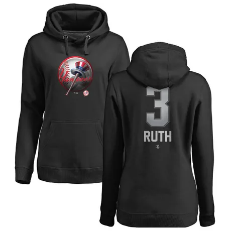 Women's Babe Ruth Black Midnight Mascot Pullover Hoodie