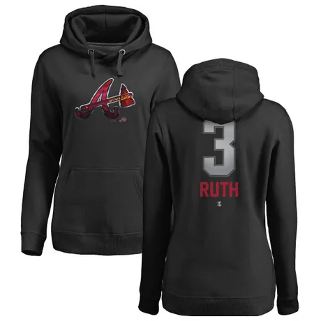 Women's Babe Ruth Black Midnight Mascot Pullover Hoodie