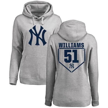 Women's Bernie Williams Gray RBI Pullover HoodieHeathered