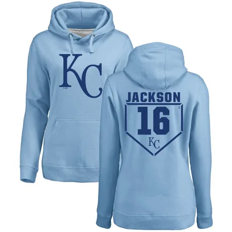 Women's Bo Jackson Light Blue RBI Pullover Hoodie