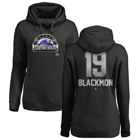 Women's Charlie Blackmon Black Midnight Mascot Pullover Hoodie