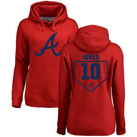 Women's Chipper Jones Red RBI Pullover Hoodie