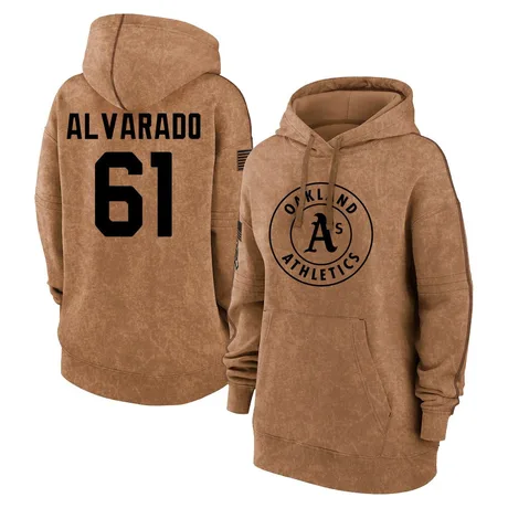 Women's Elvis Alvarado Brown 2023 Salute to Service Pullover Hoodie