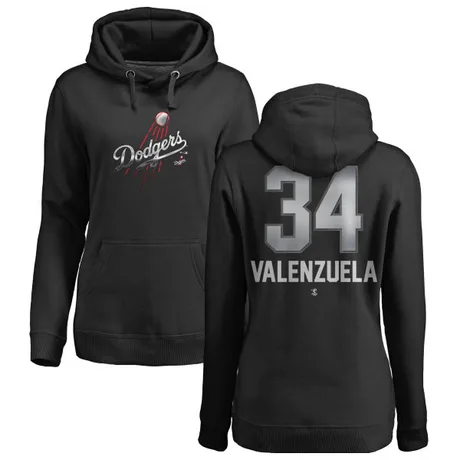 Women's Fernando Valenzuela Black Midnight Mascot Pullover Hoodie