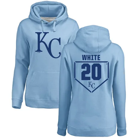 Women's Frank White Light Blue RBI Pullover Hoodie