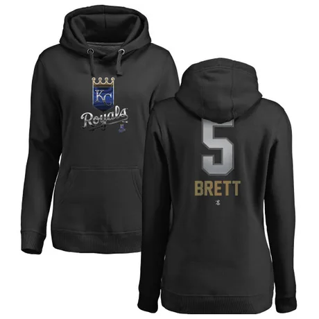 Women's George Brett Black Midnight Mascot Pullover Hoodie