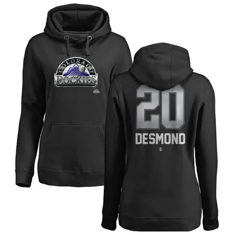 Women's Ian Desmond Black Midnight Mascot Pullover Hoodie