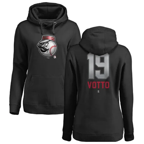 Women's Joey Votto Black Midnight Mascot Pullover Hoodie