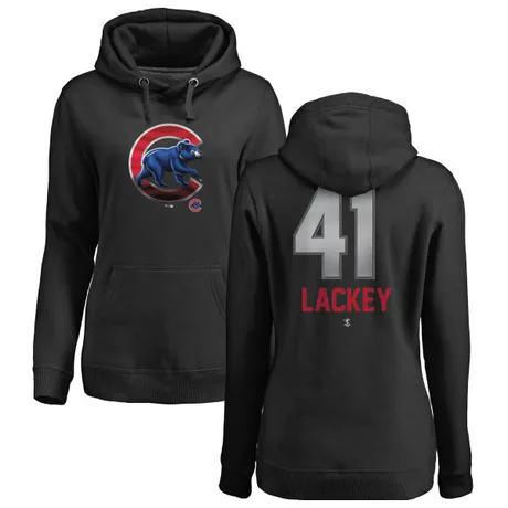 Women's John Lackey Black Midnight Mascot Pullover Hoodie