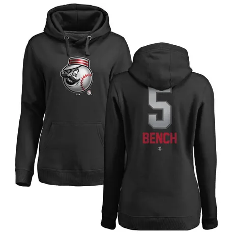 Women's Johnny Bench Black Midnight Mascot Pullover Hoodie