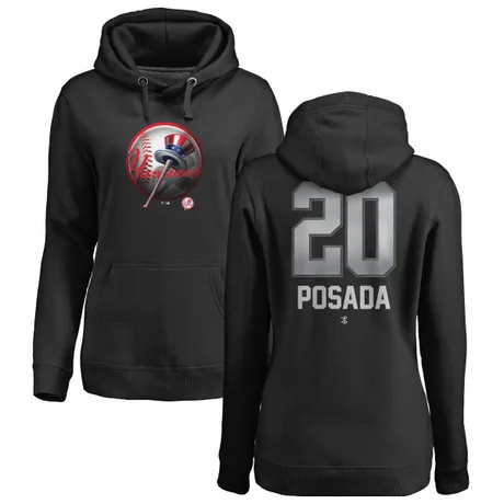 Women's Jorge Posada Black Midnight Mascot Pullover Hoodie
