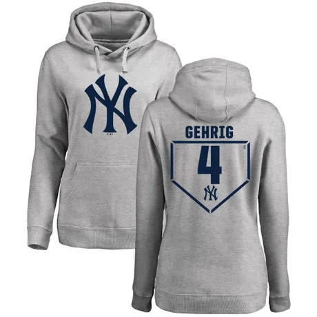 Women's Lou Gehrig Gray RBI Pullover HoodieHeathered