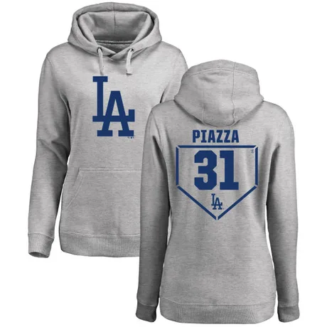 Women's Mike Piazza Gray RBI Pullover HoodieHeathered