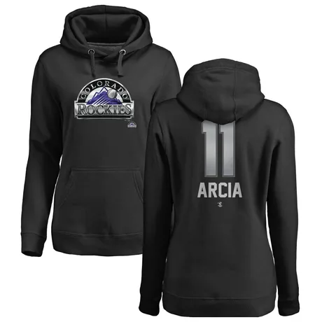 Women's Orlando Arcia Black Midnight Mascot Pullover Hoodie