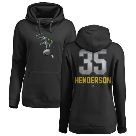 Women's Rickey Henderson Black Midnight Mascot Pullover Hoodie