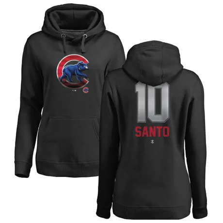 Women's Ron Santo Black Midnight Mascot Pullover Hoodie