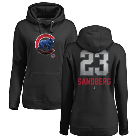 Women's Ryne Sandberg Black Midnight Mascot Pullover Hoodie
