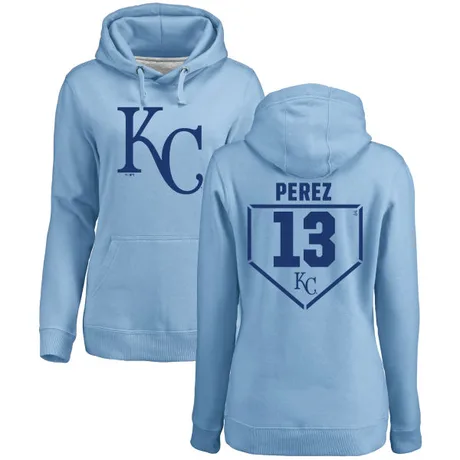Women's Salvador Perez Light Blue RBI Pullover Hoodie