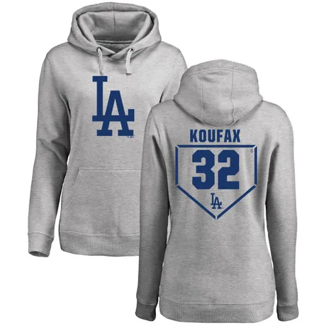 Women's Sandy Koufax Gray RBI Pullover HoodieHeathered