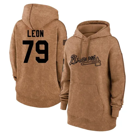 Women's Sandy Leon Brown 2023 Salute to Service Pullover Hoodie