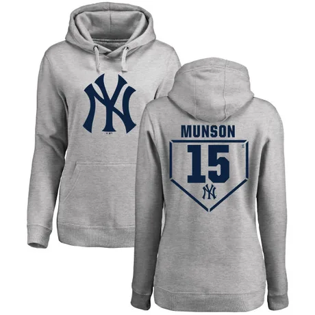 Women's Thurman Munson Gray RBI Pullover HoodieHeathered