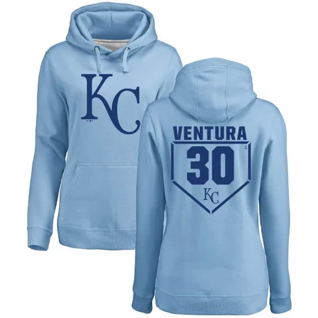 Women's Yordano Ventura Light Blue RBI Pullover Hoodie