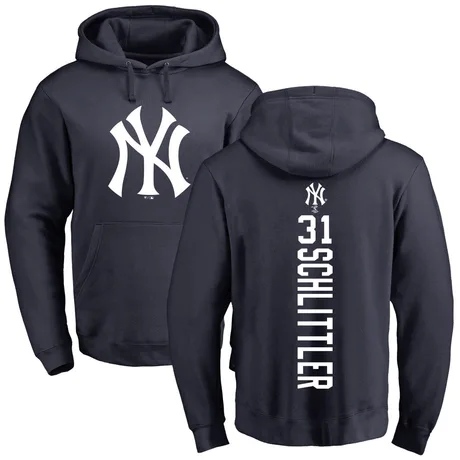 Youth Cam Schlittler Navy Backer Pullover Hoodie