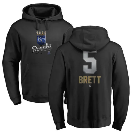 Youth George Brett Black Midnight Mascot Pullover Hoodie