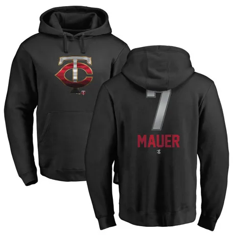 Youth Joe Mauer Black Midnight Mascot Pullover Hoodie