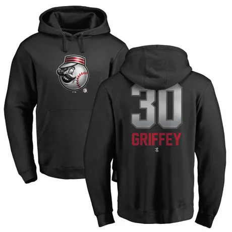 Youth Ken Griffey Black Midnight Mascot Pullover Hoodie