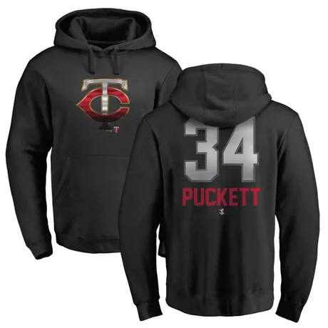 Youth Kirby Puckett Black Midnight Mascot Pullover Hoodie