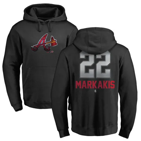 Youth Nick Markakis Black Midnight Mascot Pullover Hoodie