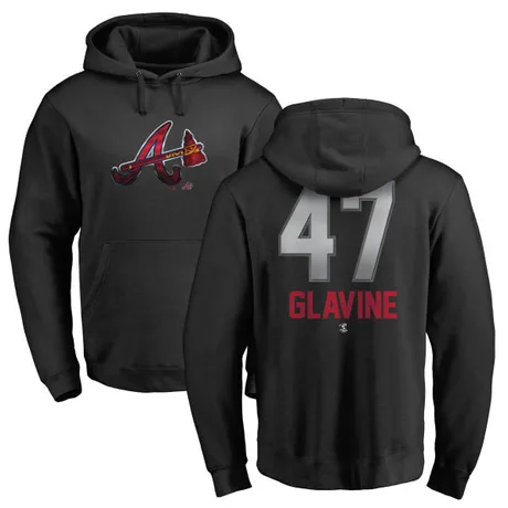 Youth Tom Glavine Black Midnight Mascot Pullover Hoodie